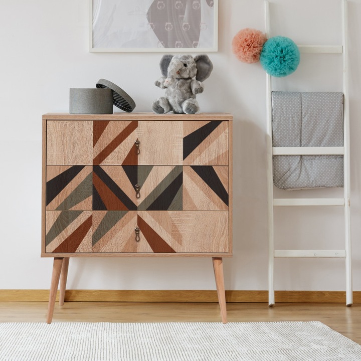 Comoda TV, C1TV-0245, Multicolor, 80x40x89 cm