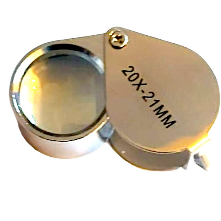 Lupa pliabila, 20x-21mm, speciala pentru control monezi, timbre, antichitati, pietre pretioase