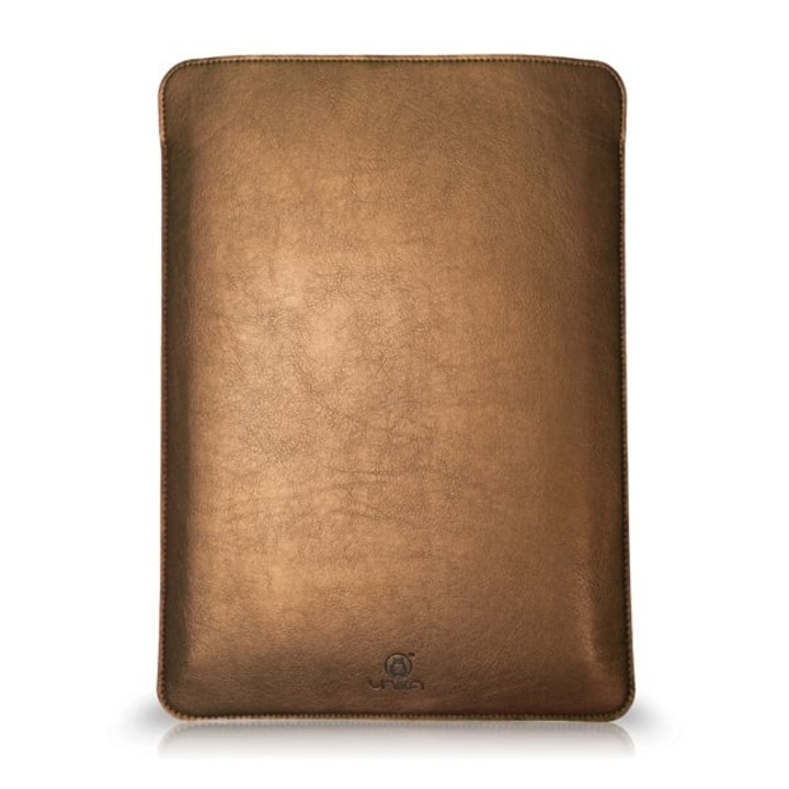 Husa laptop, MacBook PRO 14 inch, piele PU cu lana din fibre naturale, Unika, aramiu
