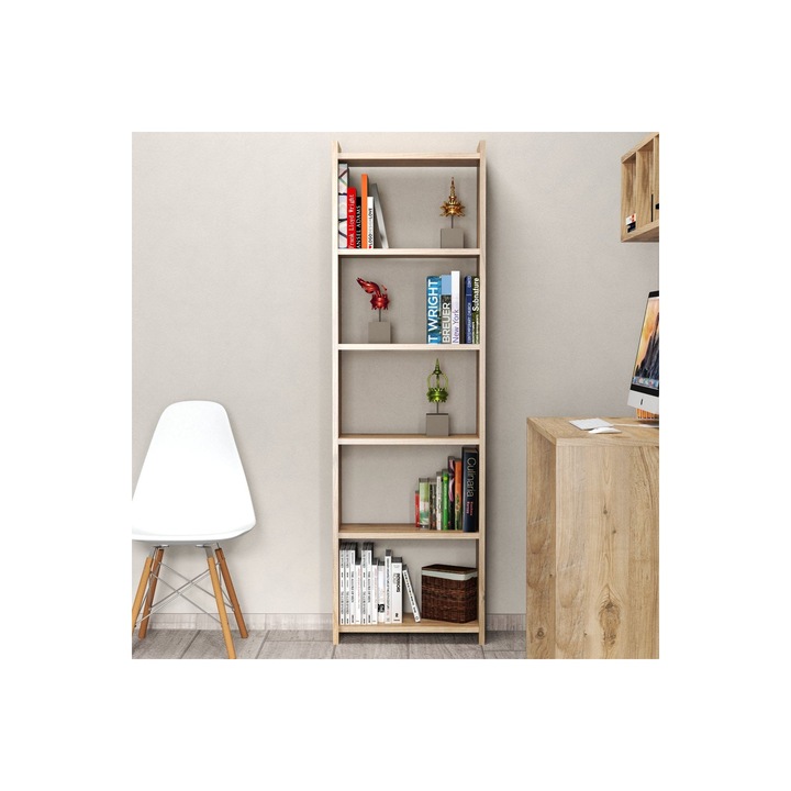 Етажерка за книги, KTB0102, Natural, 48 x 23 x 159 см