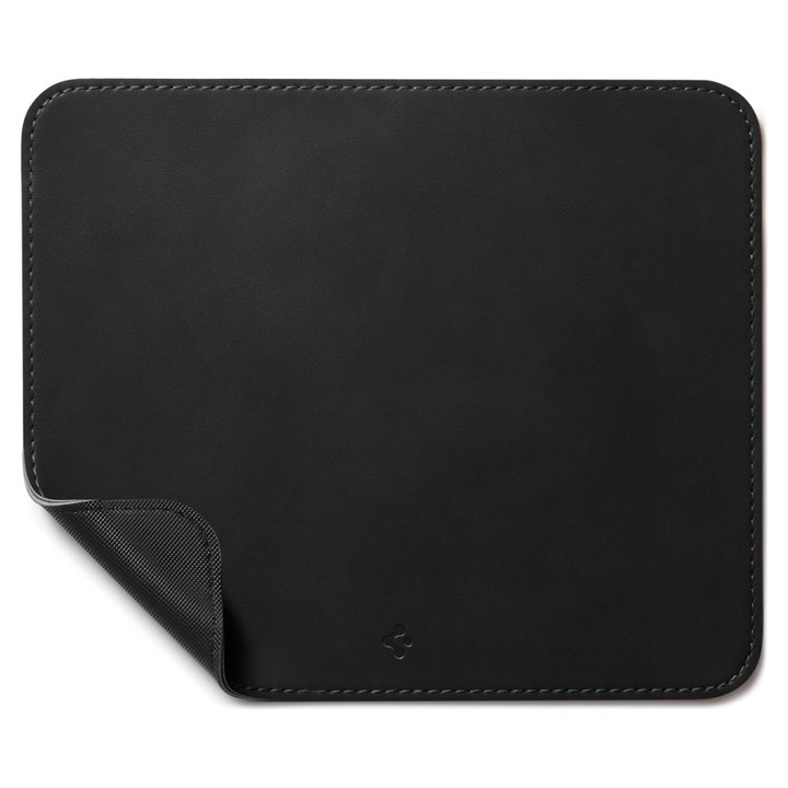 Mousepad Spigen LD301, Piele ecologica, 25x21x3 cm, Negru