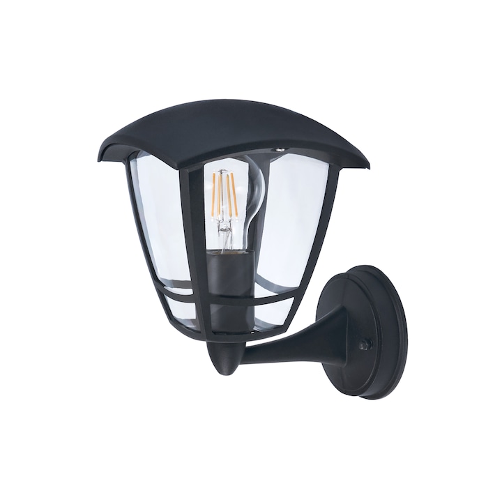 Фасадна лампа, LVT, градинска стенна лампа, E27 LED Niko външно осветително тяло, за стенен монтаж, IP44, E27, Алуминий, черен