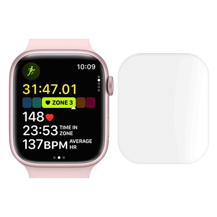 3 db SILKASE matt fólia készlet Apple Watch 9-hez 41 mm, szilikon, megújuló, teljes kijelzős