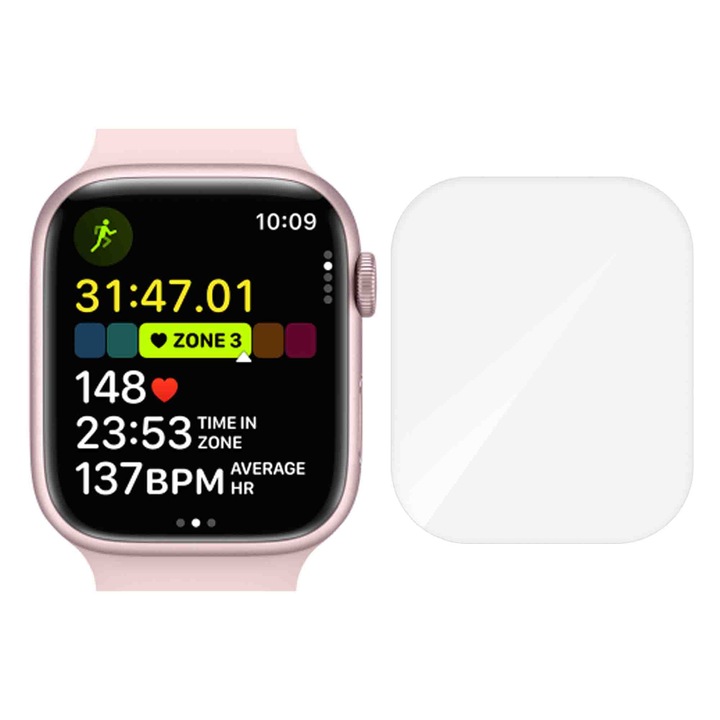 SILKASE fólia készlet Apple Watch 9-hez 45 mm, szilikon, megújuló, teljes kijelzős, 3 db