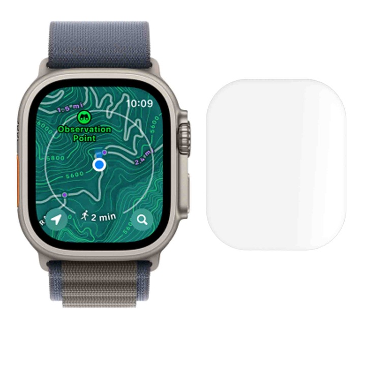 3 db SILKASE matt fólia készlet Apple Watch Ultra 2 49 mm-es, szilikonos, megújuló, teljes kijelzős