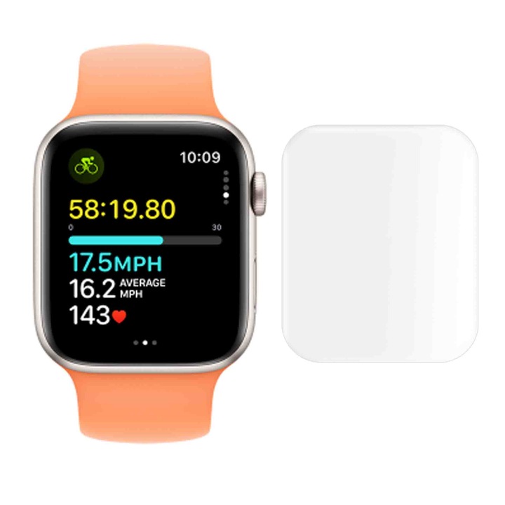 3 db SILKASE matt fólia készlet Apple Watch SE 2023 44mm-es, szilikon, megújuló, teljes kijelzős
