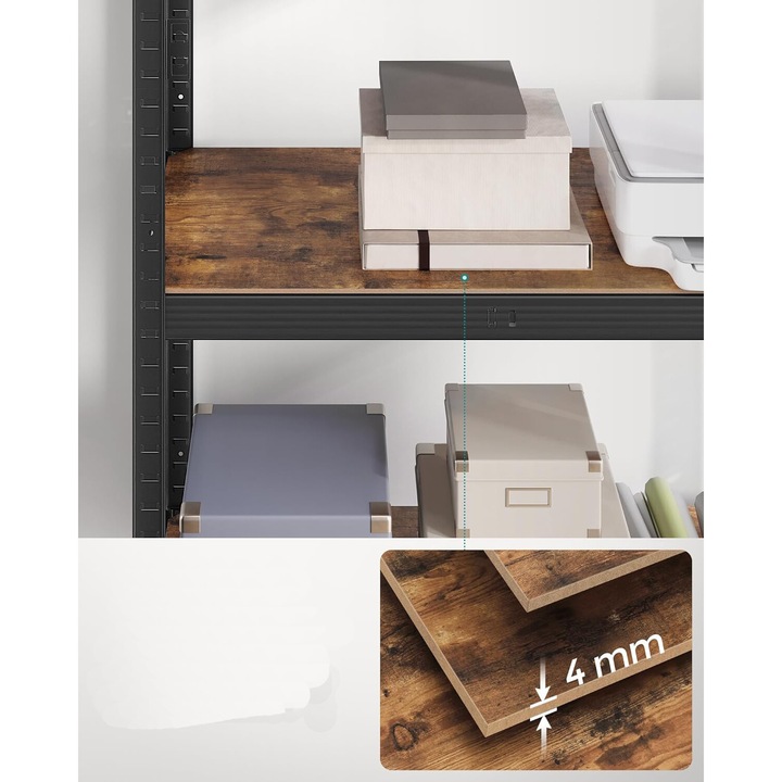 Songmics polc, 5 polc, GLR050B11, barna, 50 x 100 x 200 cm