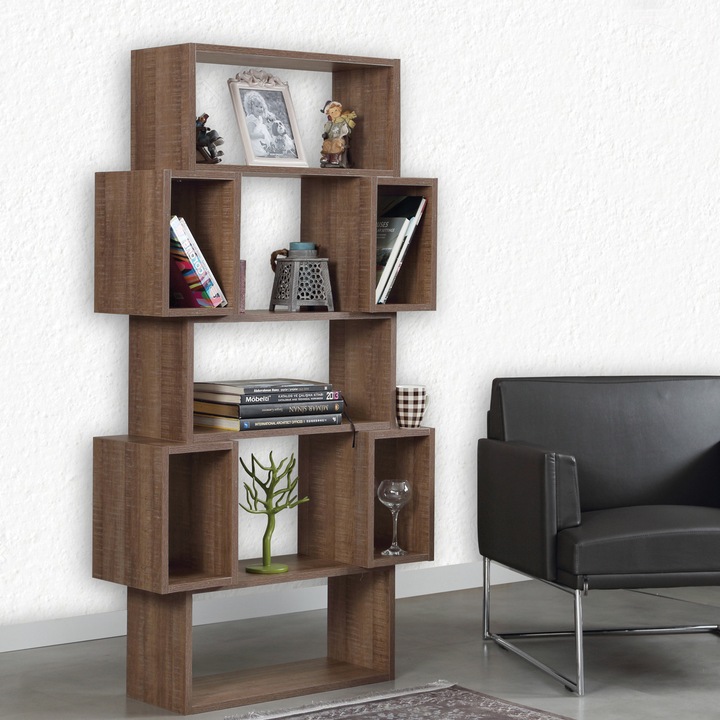 Рафт за книги, Кутия, Естествен, 84 x 30 x 160 см