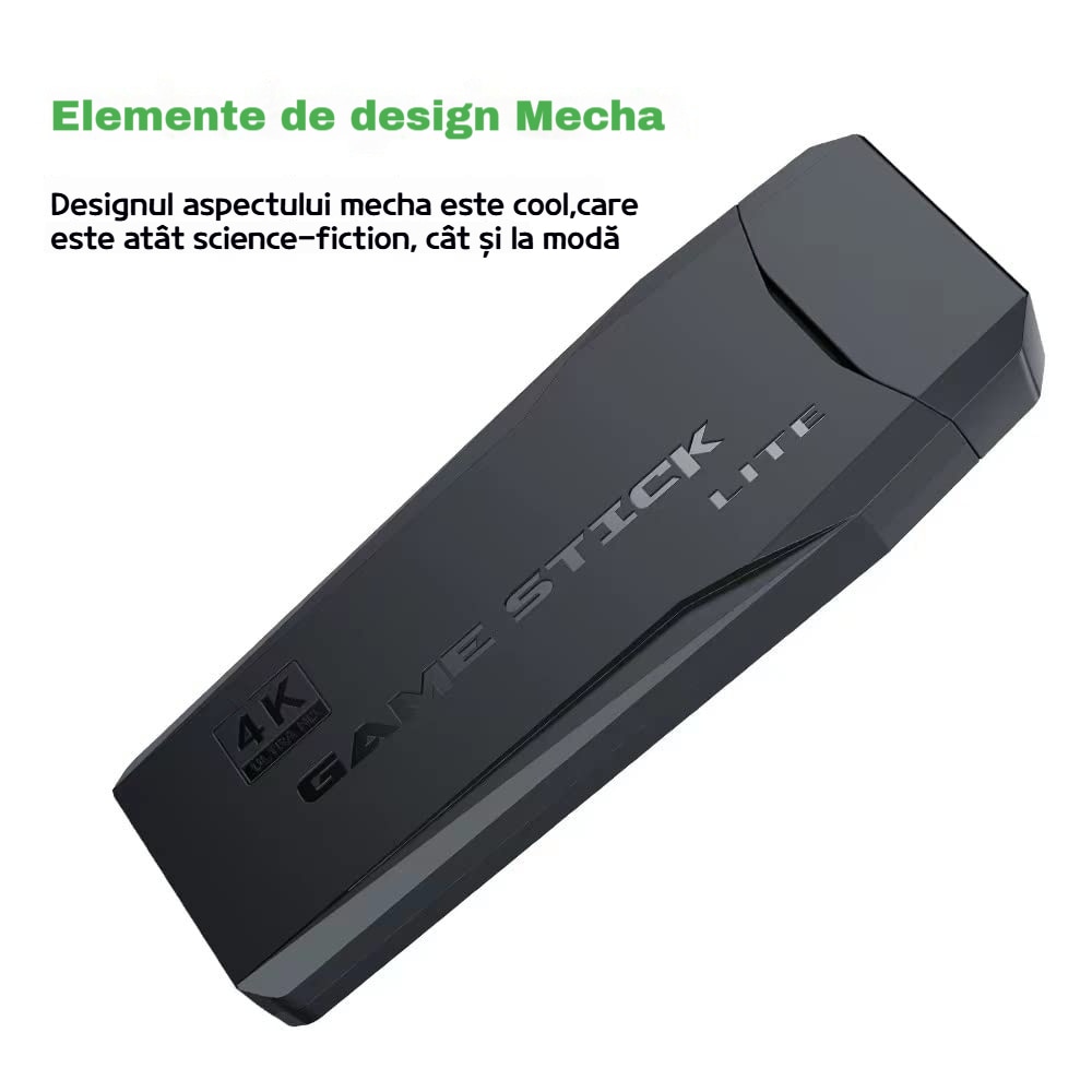 Consola jocuri video retro, ABS, 2.4G wireless, 64GB, pentru TV, HDMI, Negru
