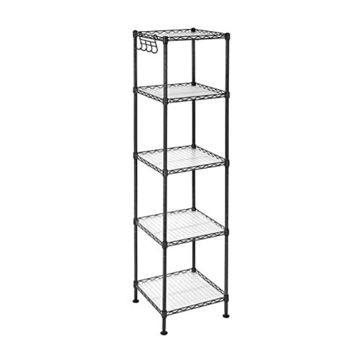 Рафт за съхранение, Songmics, 100 кг, LGR23BK, черен, 30 x 30 x 123 см