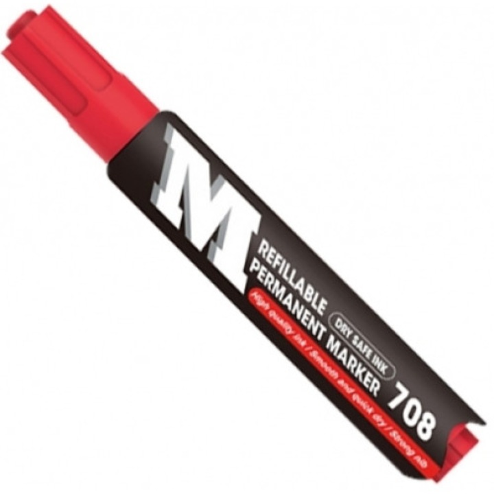 Перманентен маркер 708.3 мм, за многократна употреба, червен, M&G