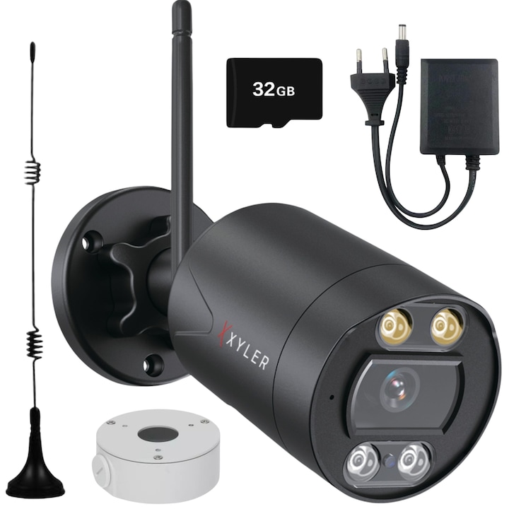 Camera de supraveghere, Calex, Plastic, HD, Wi-Fi, Vedere nocturna, Pentru exterior, Alb