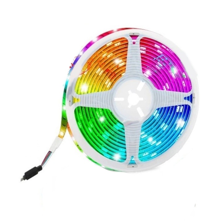 Banda LED RGB, telecomanda, 5m, DT55