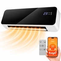 Aeroterma de perete Lehmann Cepero, 2000W, Wi-Fi, Telecomanda, Timer, Display digital LED, Oscilatie, Detectarea ferestrei deschise, negru/alb