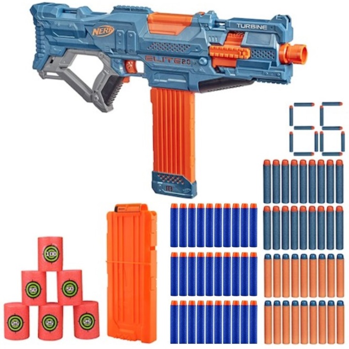 Пистолет играчка и комплект аксесоари, Nerf, 30 снаряда, Многоцветен