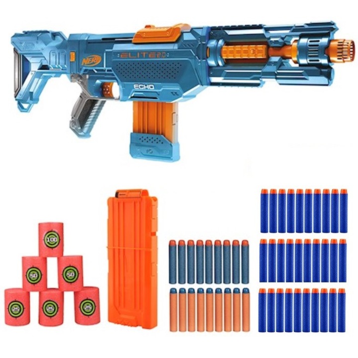 Пистолет играчка и комплект аксесоари, Nerf, 30 снаряда, Многоцветен