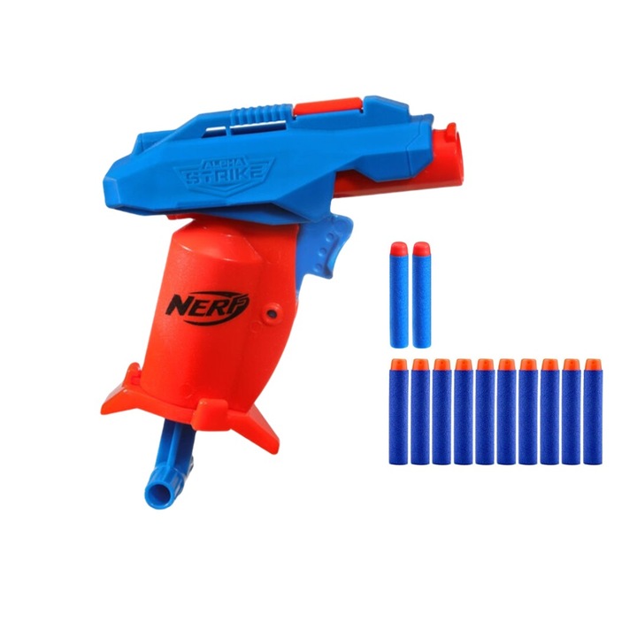 Играчка пистолет, Nerf, 10 снаряда, Многоцветен
