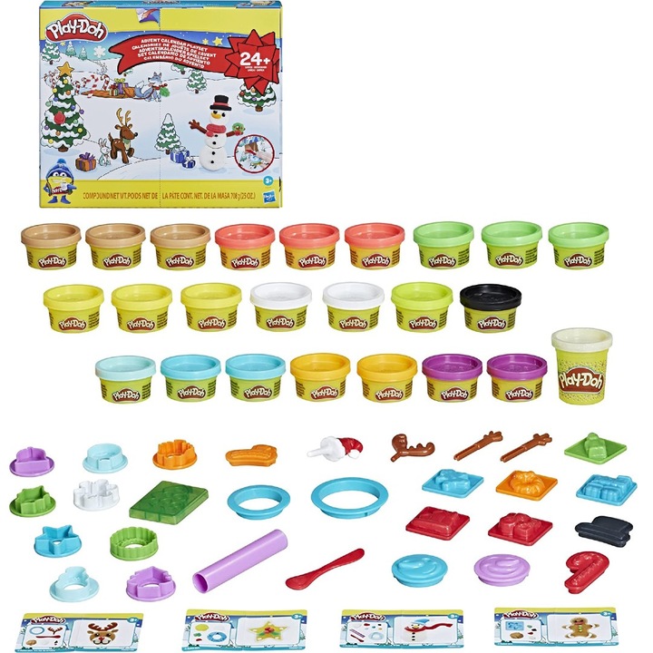Calendar Advent plastilina, Play-Doh, 3+ ani, Multicolor