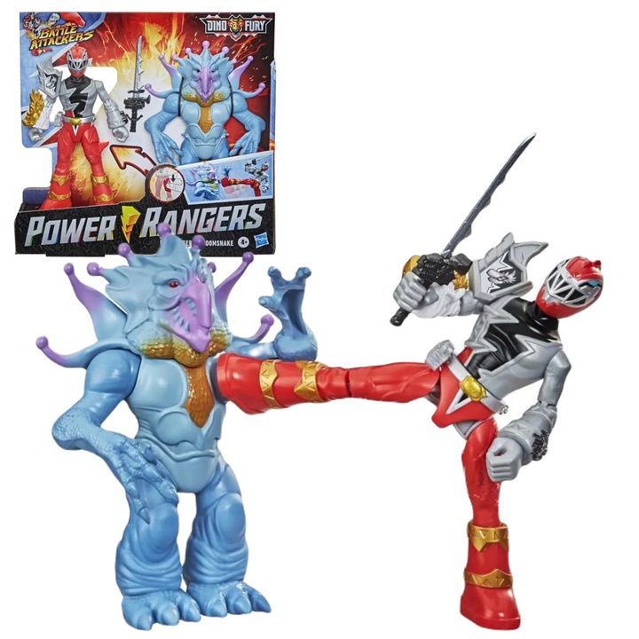 Комплект от 2 фигурки Power Rangers, Hasbro, Пластмаса, Многоцветни, 4г