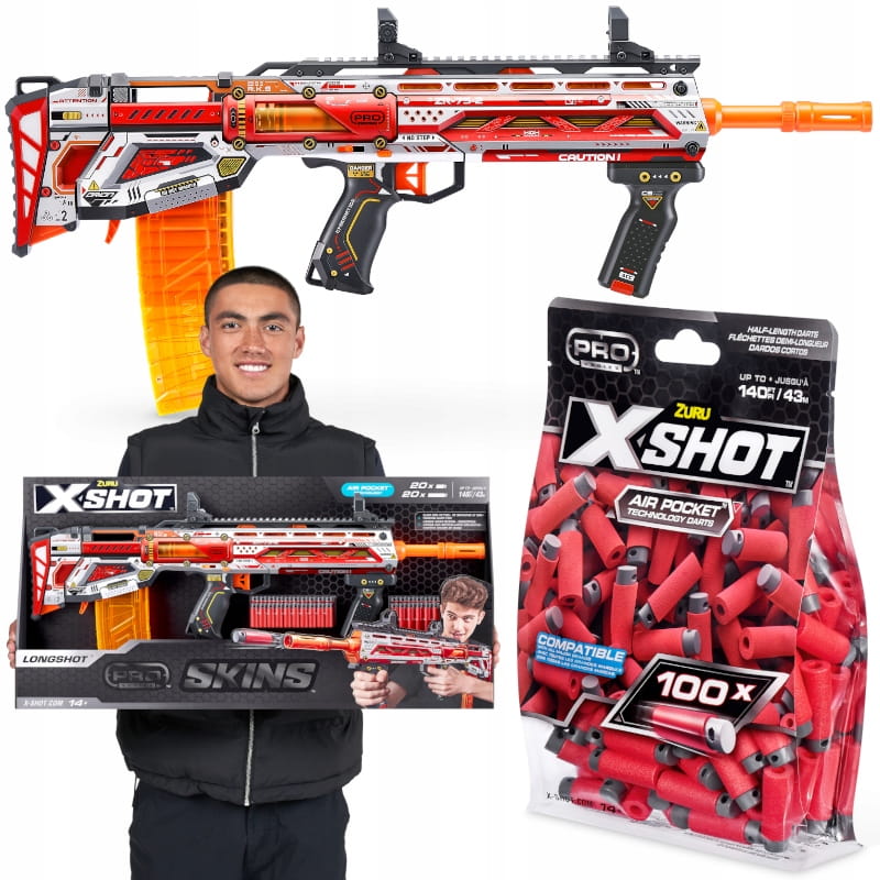 Arma de jucarie X−Shot Skins Pro Series Longshot cu 40 cartuse