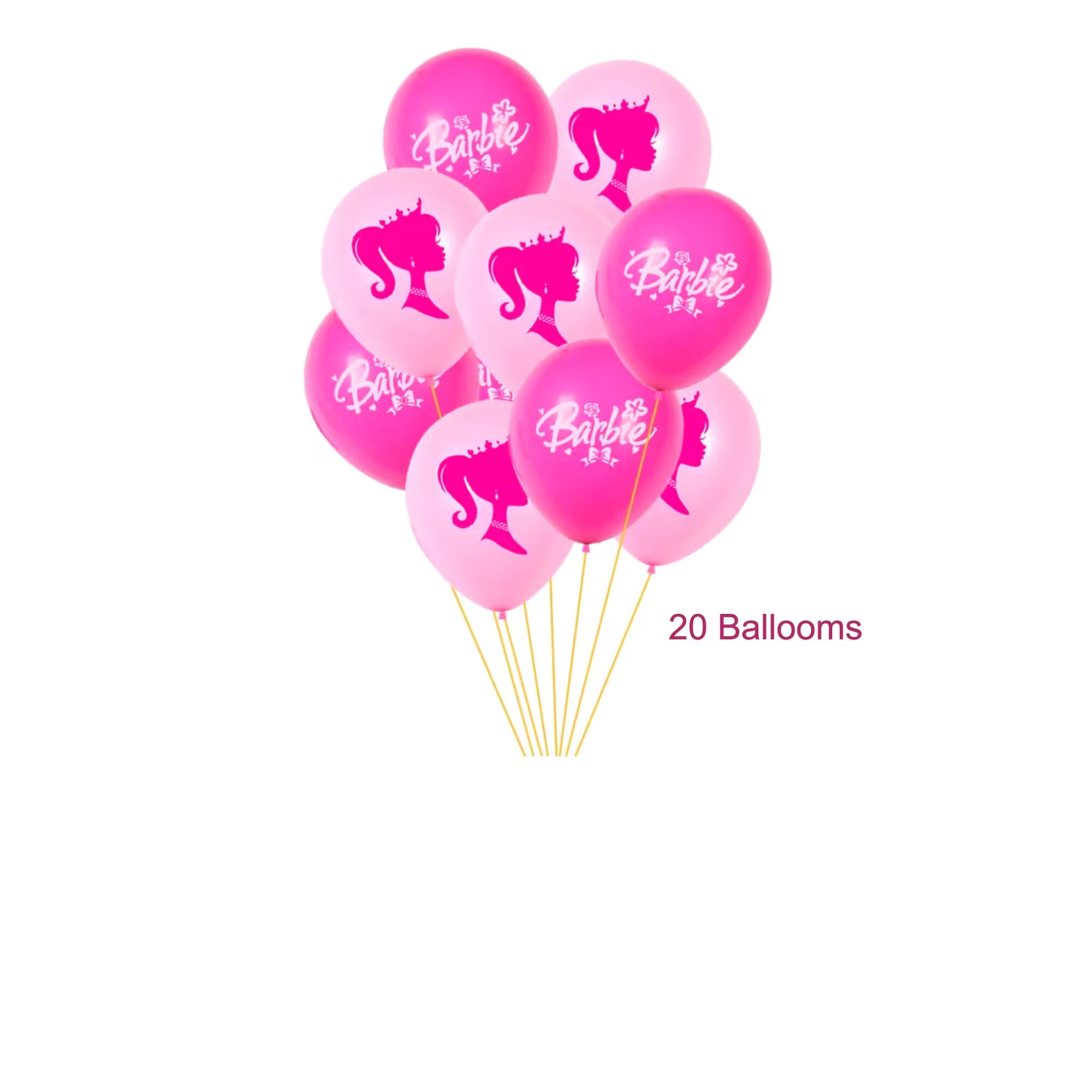Set 20 baloane copii, Barbie, Petrecere Aniversara, Latex, 1 Banner ...