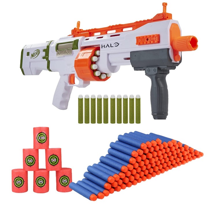 Пистолет играчка и комплект аксесоари, Nerf, 50 снаряда, Многоцветен