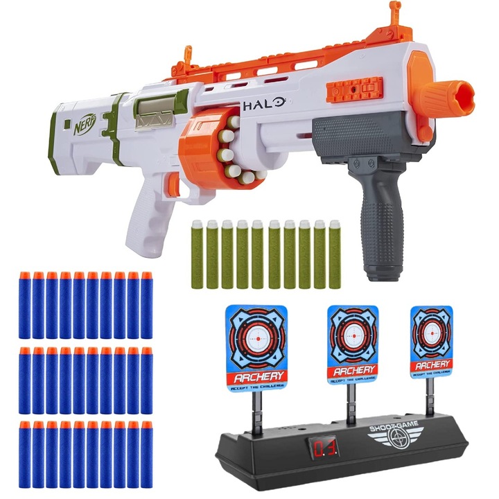 Пистолет играчка и комплект аксесоари, Nerf, 30 снаряда, Многоцветен