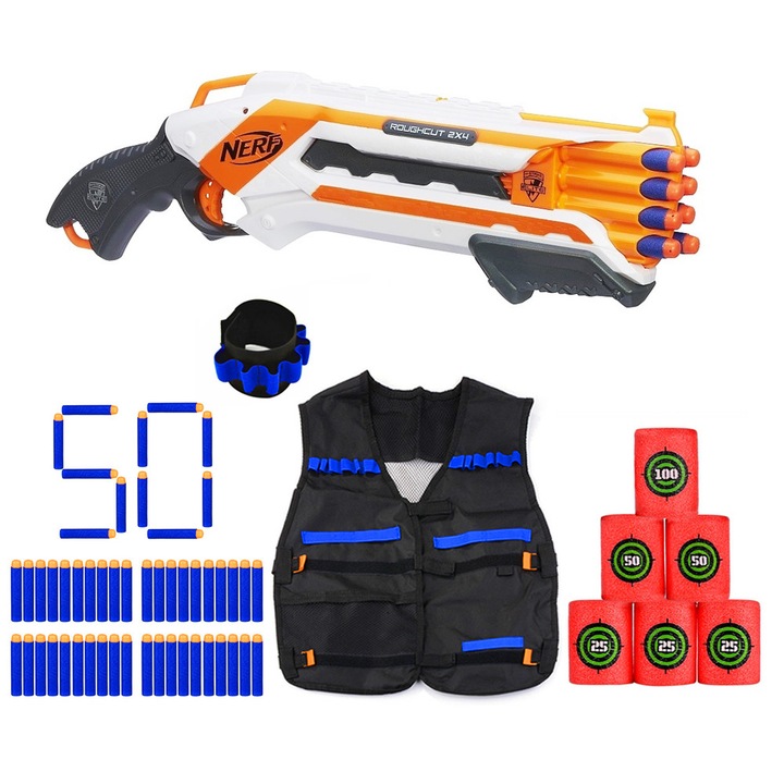 Set pusca/accesorii, Nerf, Multicolor, 8+