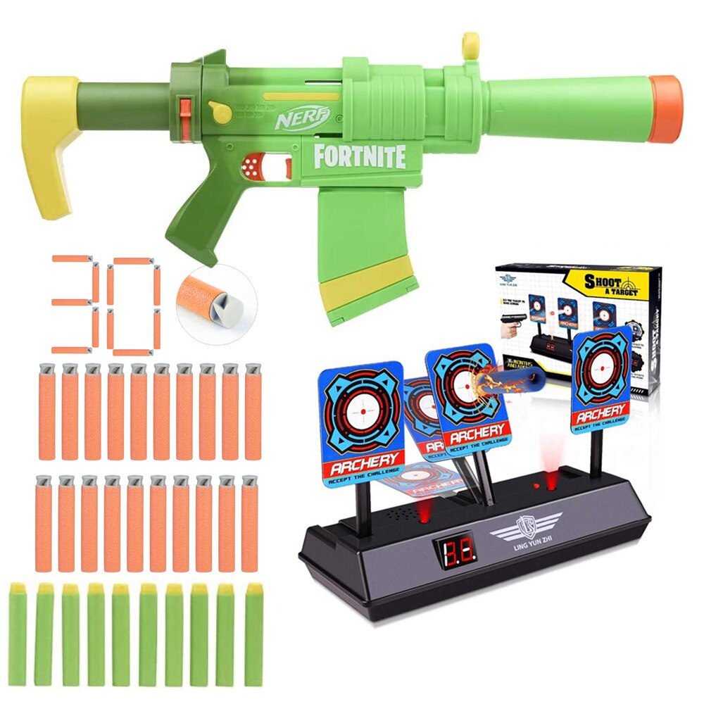 Set arma de jucarie cu tinte electronice, Nerf, Fortnite SMG-ZESTY