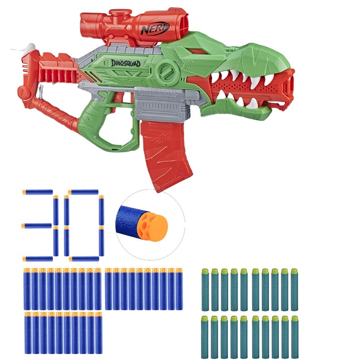 Arma de jucarie, Nerf, 30 proiectile, Multicolor