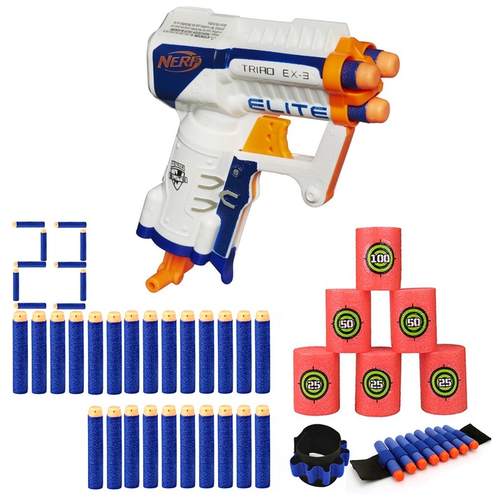 Set pusca/accesorii, Nerf, Multicolor, 4+