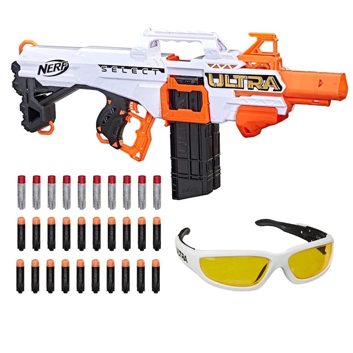 Set arma de jucarie si ochelari, Nerf, Ultra Select F0958, 8+, Multicolor