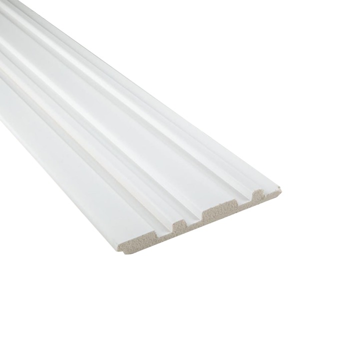 Kemény polimerből készült hullámos dekoratív panel, ellenáll a karcoknak és nedvességnek FDE110, 290x12 cm, fehér