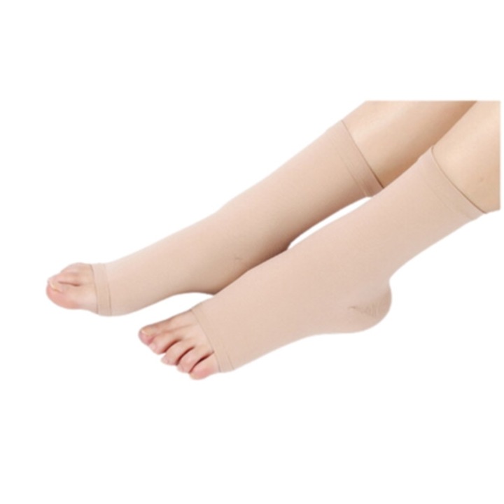 Ciorapi compresivi medicinali fara degete, Pressio AB, Compresie 15-21, L, Bej