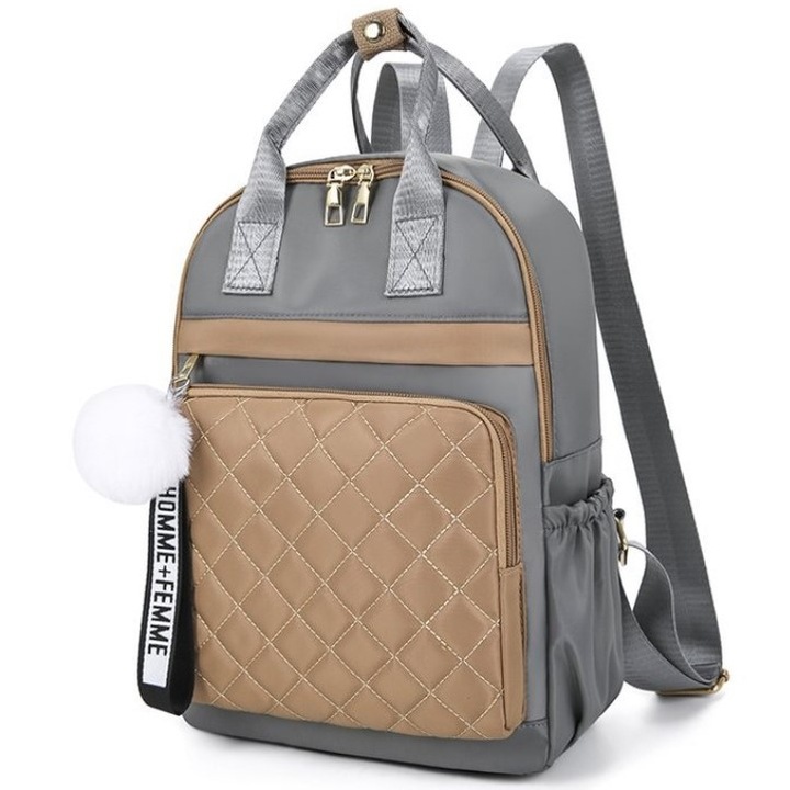 Rucsac dama, Freeland B882, Pandantiv, Poliester, Gri