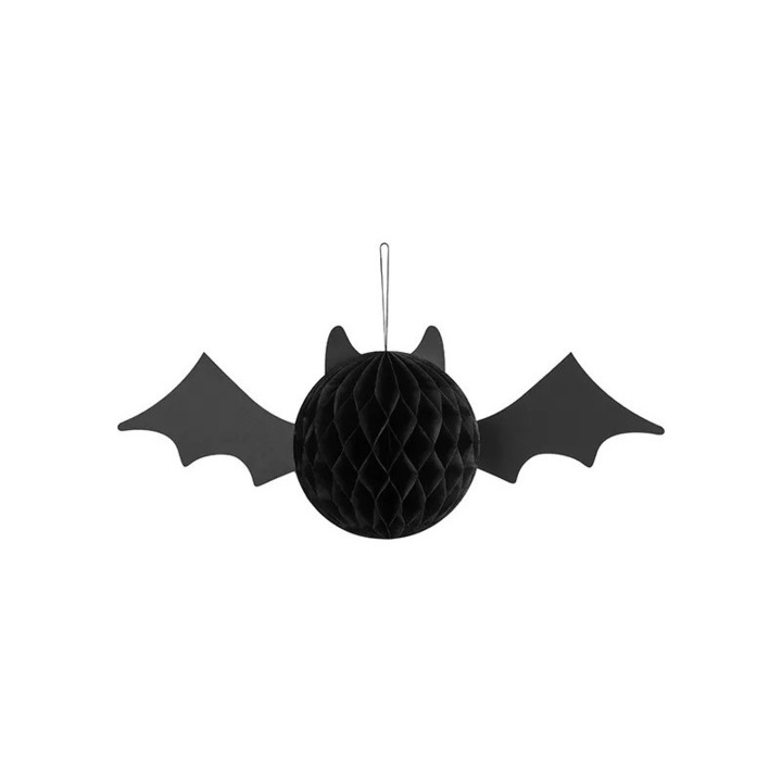 Decor, PartyDeco, liliac Halloween, Hartie, 45 x 17 cm, Negru