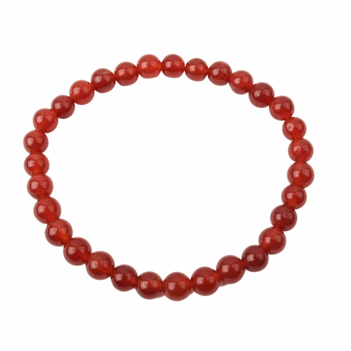 Természetes karneol kövekből készült elasztikus karkötő 6 mm-es gyöngyökkel férfiaknak és nőknek