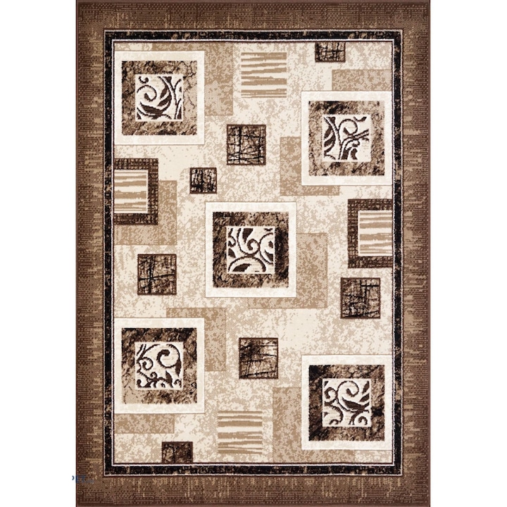 Modern szőnyeg, Luna 1835, barna/bézs, 60x110 cm, 1300 gr/m2