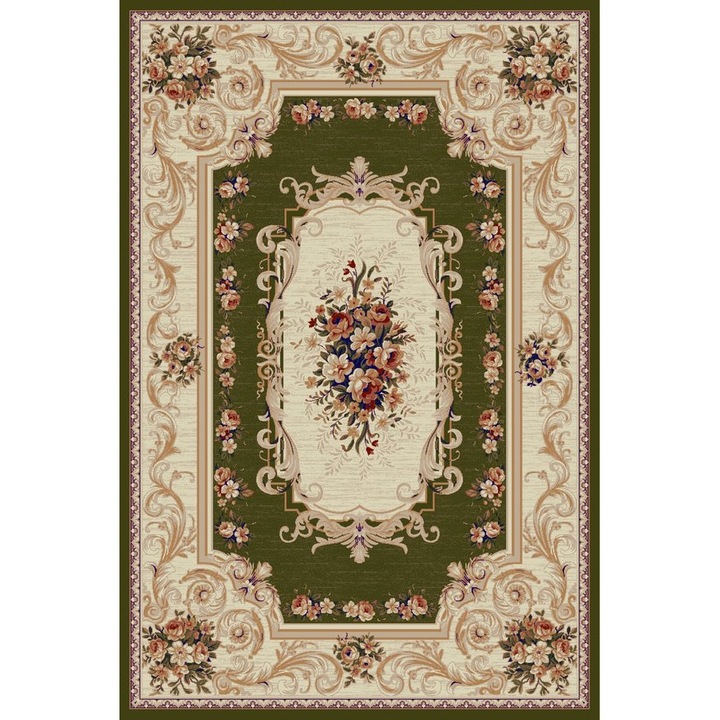 Covor Lotos 535, Covor Dreptunghiular, Verde Verde 50 x 80