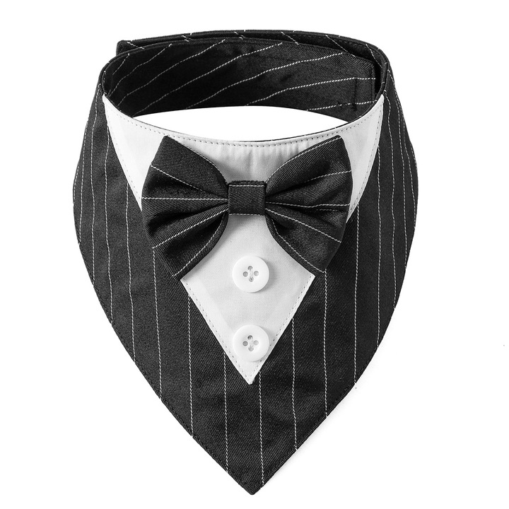Bandana pentru caini, Negru/Alb, L