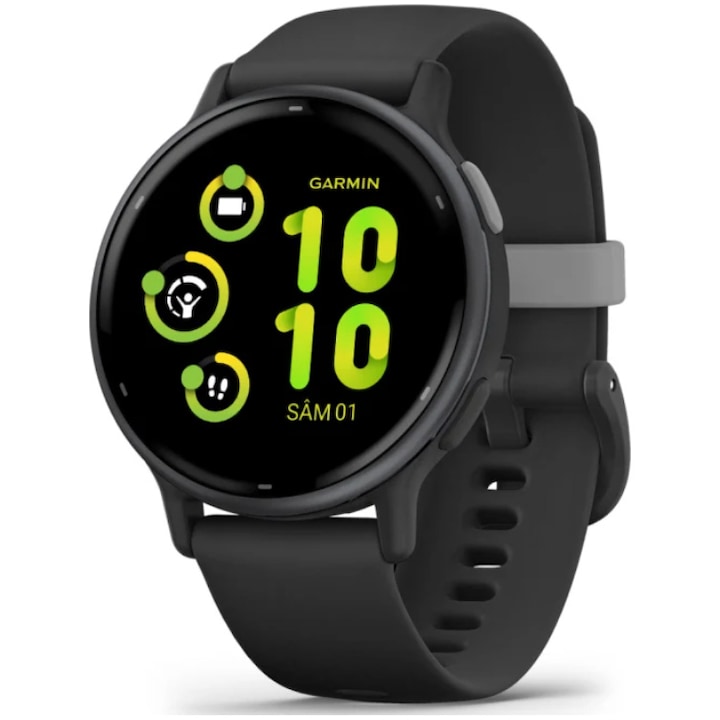 Smartwatch Garmin vivoactive 5, GPS, 42mm, curea silicon, Slate/Black