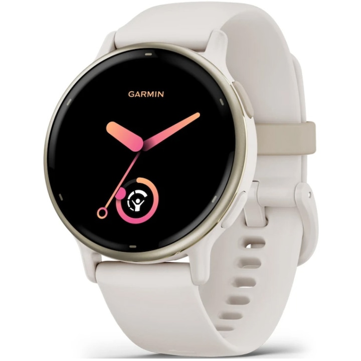Смарт часовник Garmin, Vivoactive 5, GPS, 42 мм, Силиконова каишка, Cream Gold/Ivory