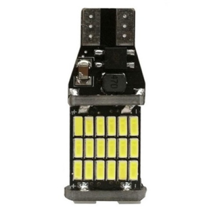 Set 2 becuri auto, Sunmostar, T15, W16W, 45-SMD, Model 4014, Alb