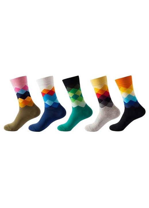 Set 5 perechi sosete, Bumbac, Multicolor, 35-42EU