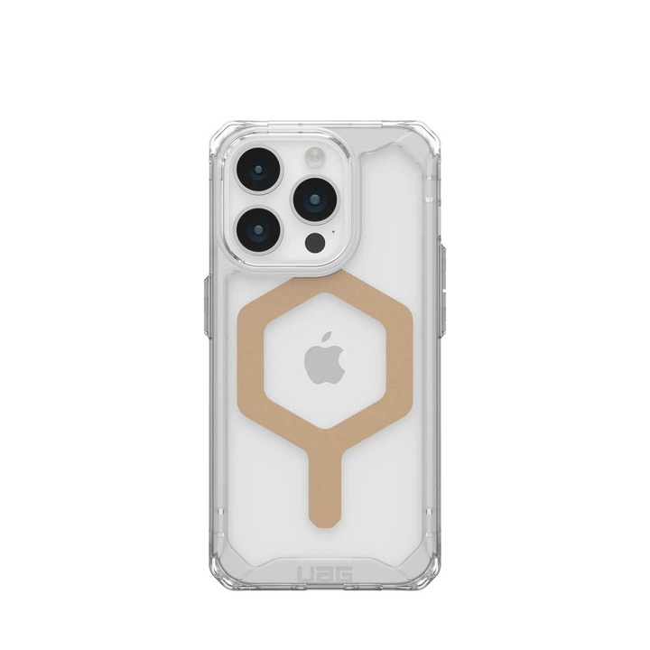 Калъф UAG Plyo MagSafe, съвместим с iPhone 15 Pro Ice/Gold