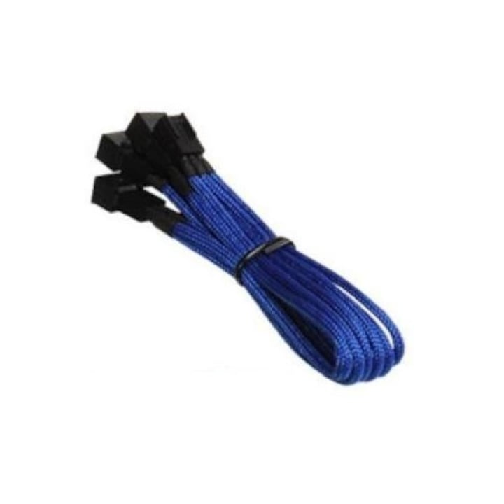 BitFenix 3-Pin 60cm Harisnyázott Kék/Kék hűtő Hosszabbító kábel