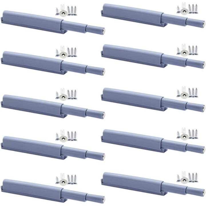 Set 10 Incuietori magnetice Cafuneplus®, Cu suruburi, 126mm, Gri
