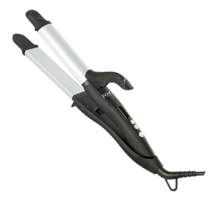 Placa de indreptat parul, Fox, Ceramica, 40W, Negru\Gri