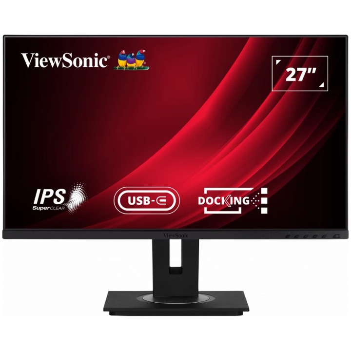 LED monitor ViewSonic professzionális dokkoló monitor VG2756-4K, UHD, kijelző port, HDMI, Vesa, fekete