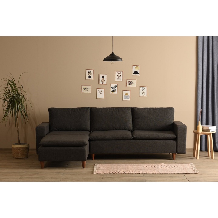 Coltar, Lungo V4, Gri inchis, 225 x 150 x 46 cm